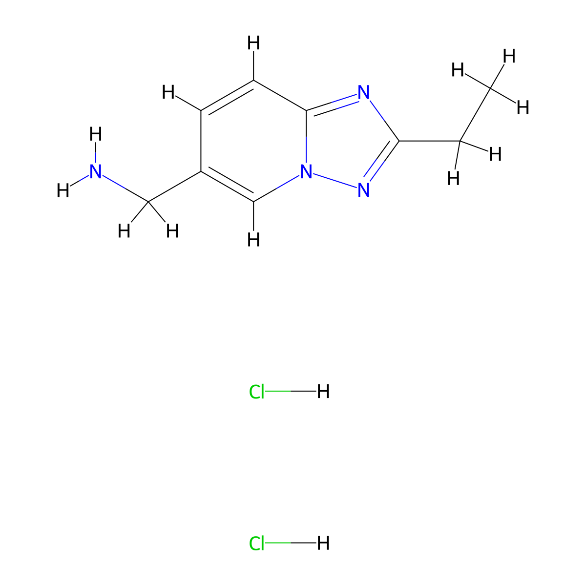 1-{2-Ethyl-[1,2,4]triazolo[1,5-a]pyridin-6-yl}methanamine dihydrochloride molecular structure, CAS 2877705-15-0