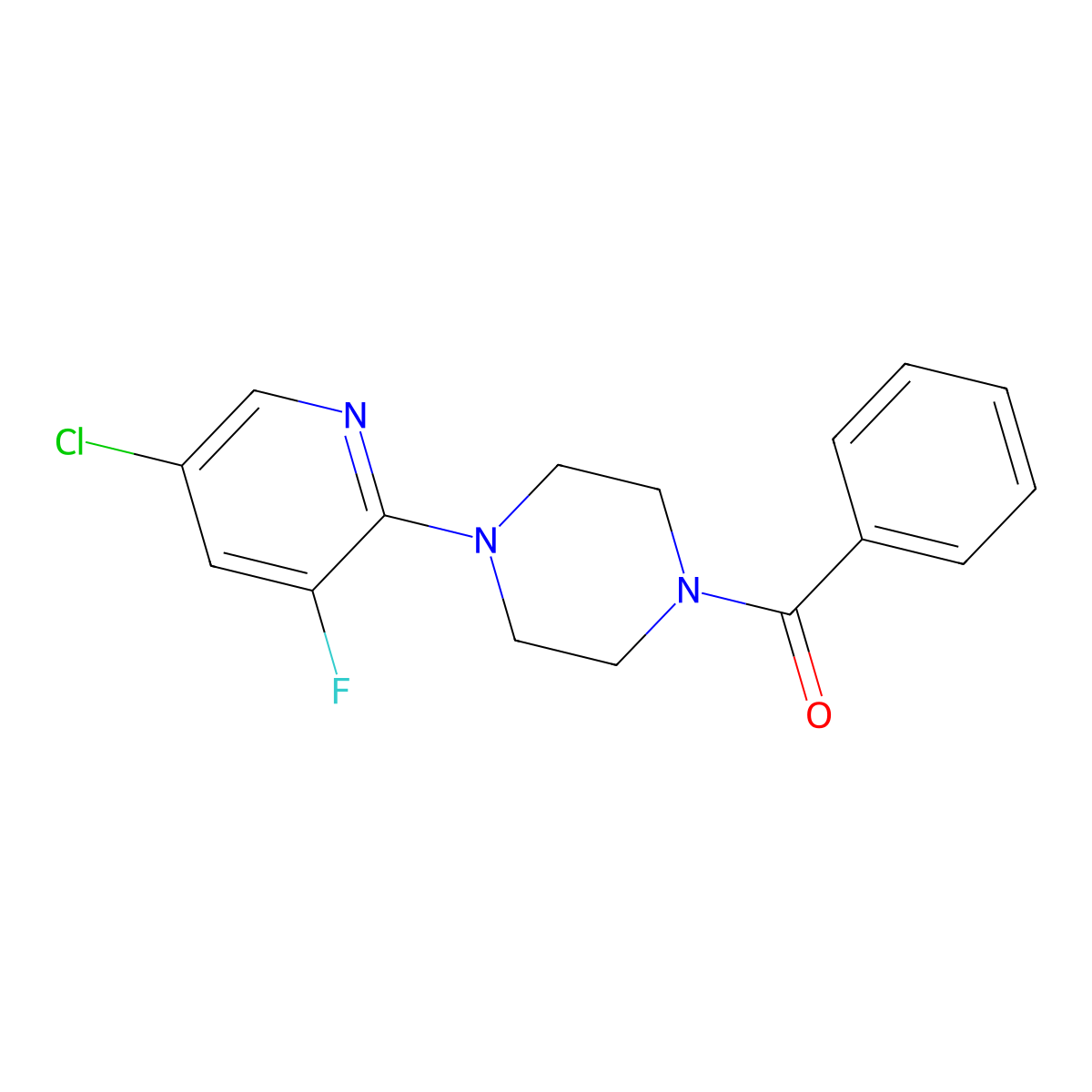 1-Benzoyl-4-(5-chloro-3-fluoropyridin-2-yl)piperazine molecular structure, CAS 2877705-18-3