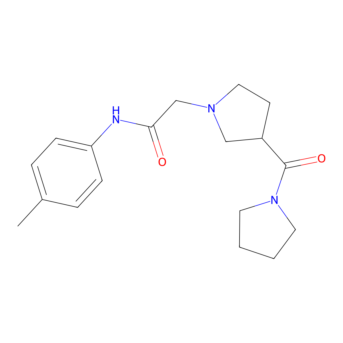 N-(4-methylphenyl)-2-[3-(pyrrolidine-1-carbonyl)pyrrolidin-1-yl]acetamide molecular structure, CAS 2877705-19-4