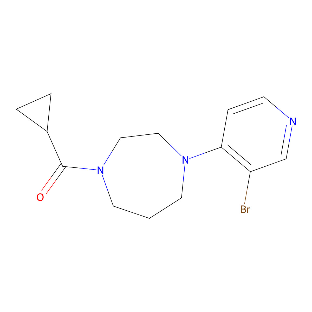 1-(3-Bromopyridin-4-yl)-4-cyclopropanecarbonyl-1,4-diazepane molecular structure, CAS 2877705-33-2