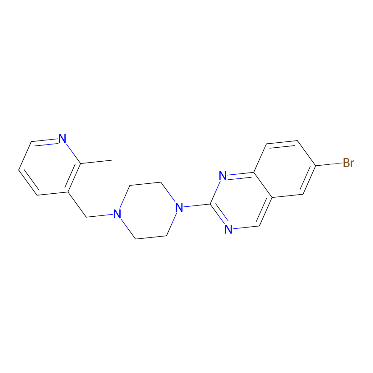 6-Bromo-2-{4-[(2-methylpyridin-3-yl)methyl]piperazin-1-yl}quinazoline molecular structure, CAS 2877705-52-5