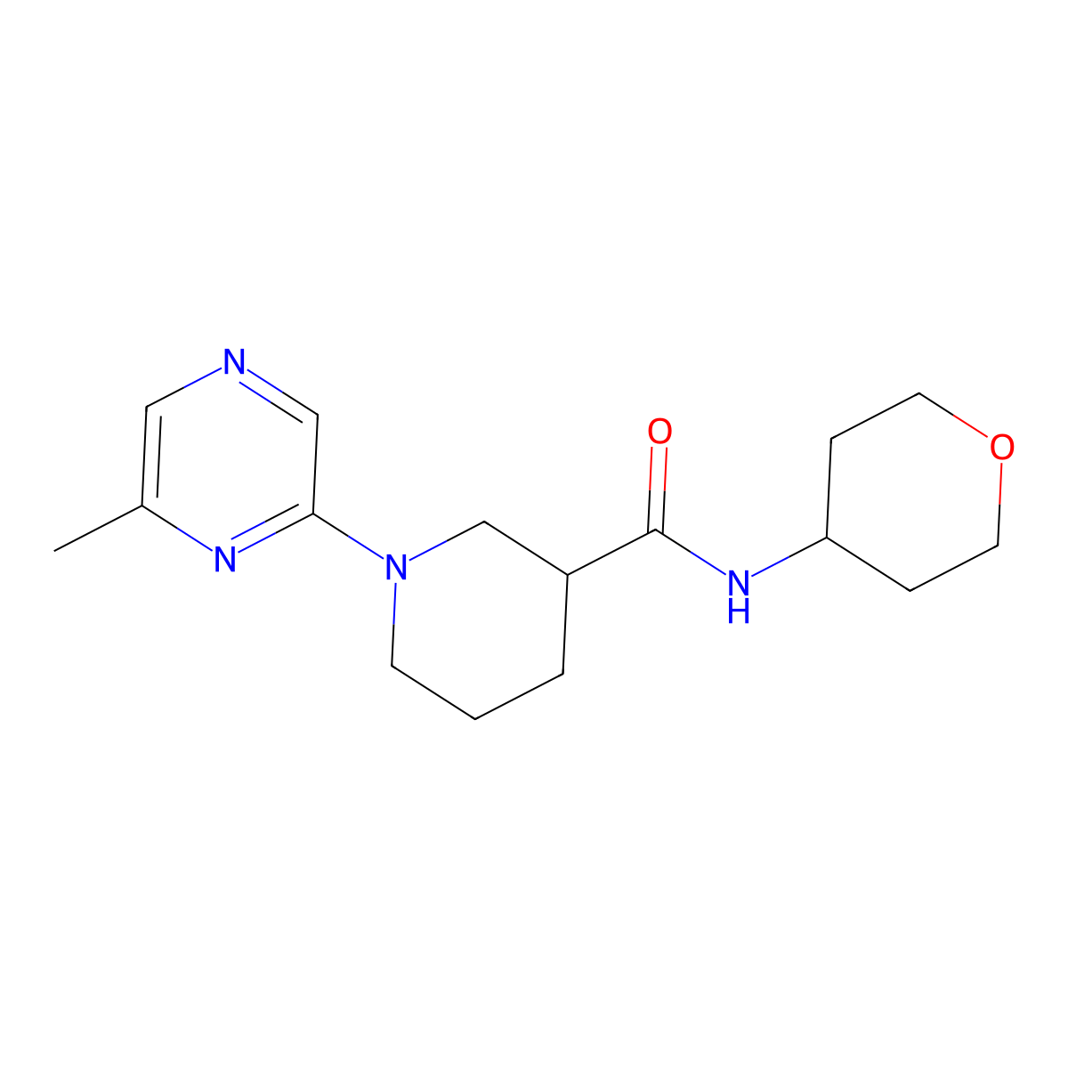 1-(6-methylpyrazin-2-yl)-N-(oxan-4-yl)piperidine-3-carboxamide molecular structure, CAS 2877705-76-3