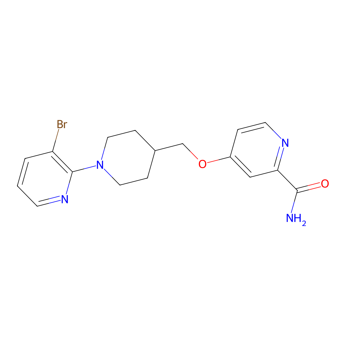 4-{[1-(3-Bromopyridin-2-yl)piperidin-4-yl]methoxy}pyridine-2-carboxamide molecular structure, CAS 2877706-07-3