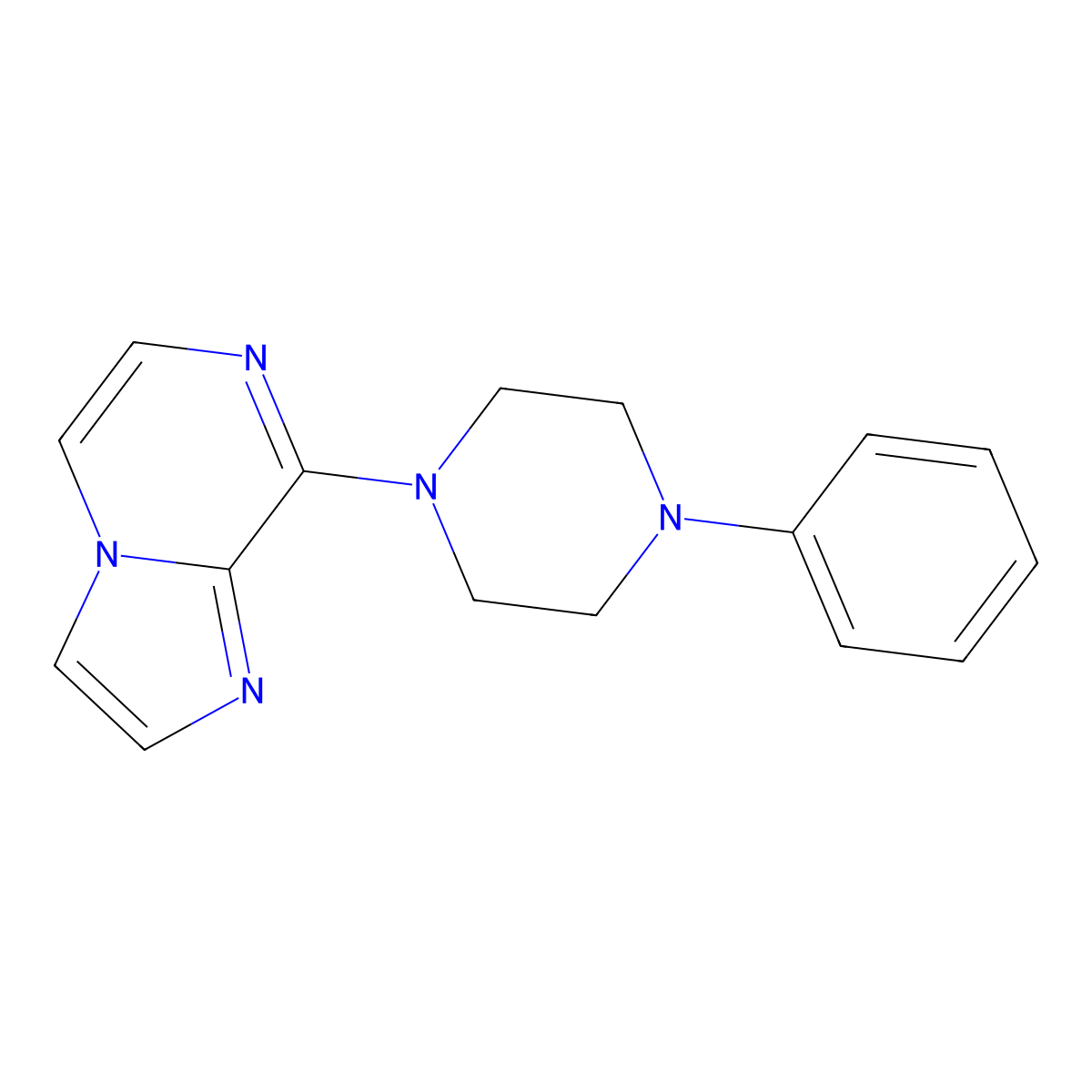 1-{Imidazo[1,2-a]pyrazin-8-yl}-4-phenylpiperazine molecular structure, CAS 2877706-27-7
