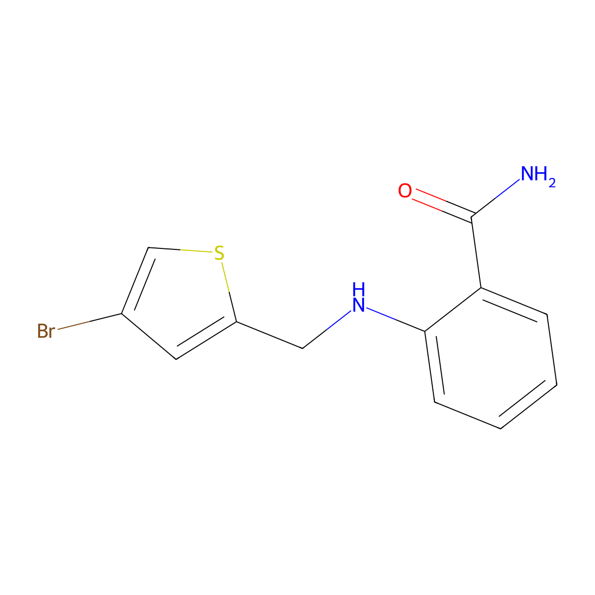 2-{[(4-Bromothiophen-2-yl)methyl]amino}benzamide molecular structure, CAS 2877706-41-5