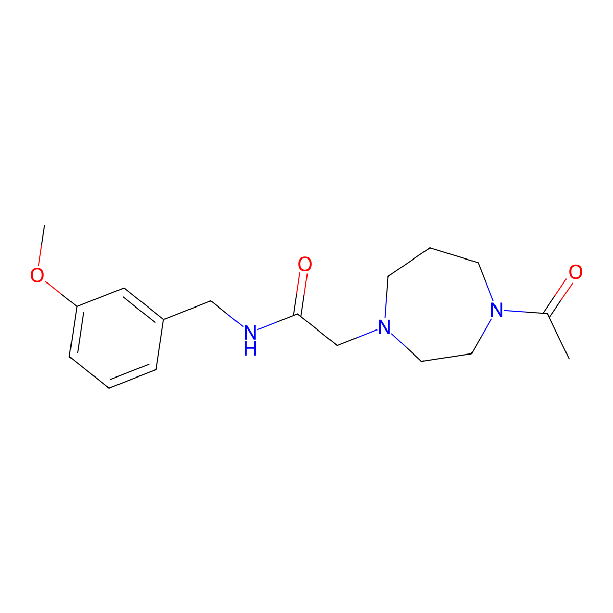 2-(4-acetyl-1,4-diazepan-1-yl)-N-[(3-methoxyphenyl)methyl]acetamide molecular structure, CAS 2877707-97-4