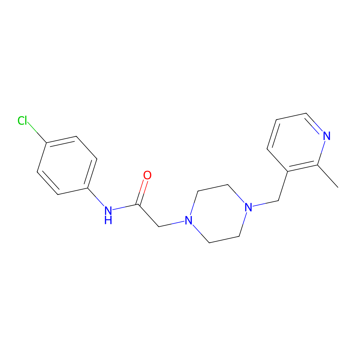 N-(4-chlorophenyl)-2-{4-[(2-methylpyridin-3-yl)methyl]piperazin-1-yl}acetamide molecular structure, CAS 2877708-17-1
