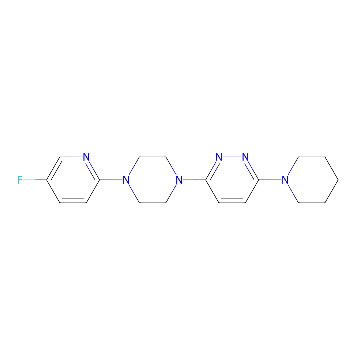 3-[4-(5-Fluoropyridin-2-yl)piperazin-1-yl]-6-(piperidin-1-yl)pyridazine molecular structure, CAS 2877708-25-1