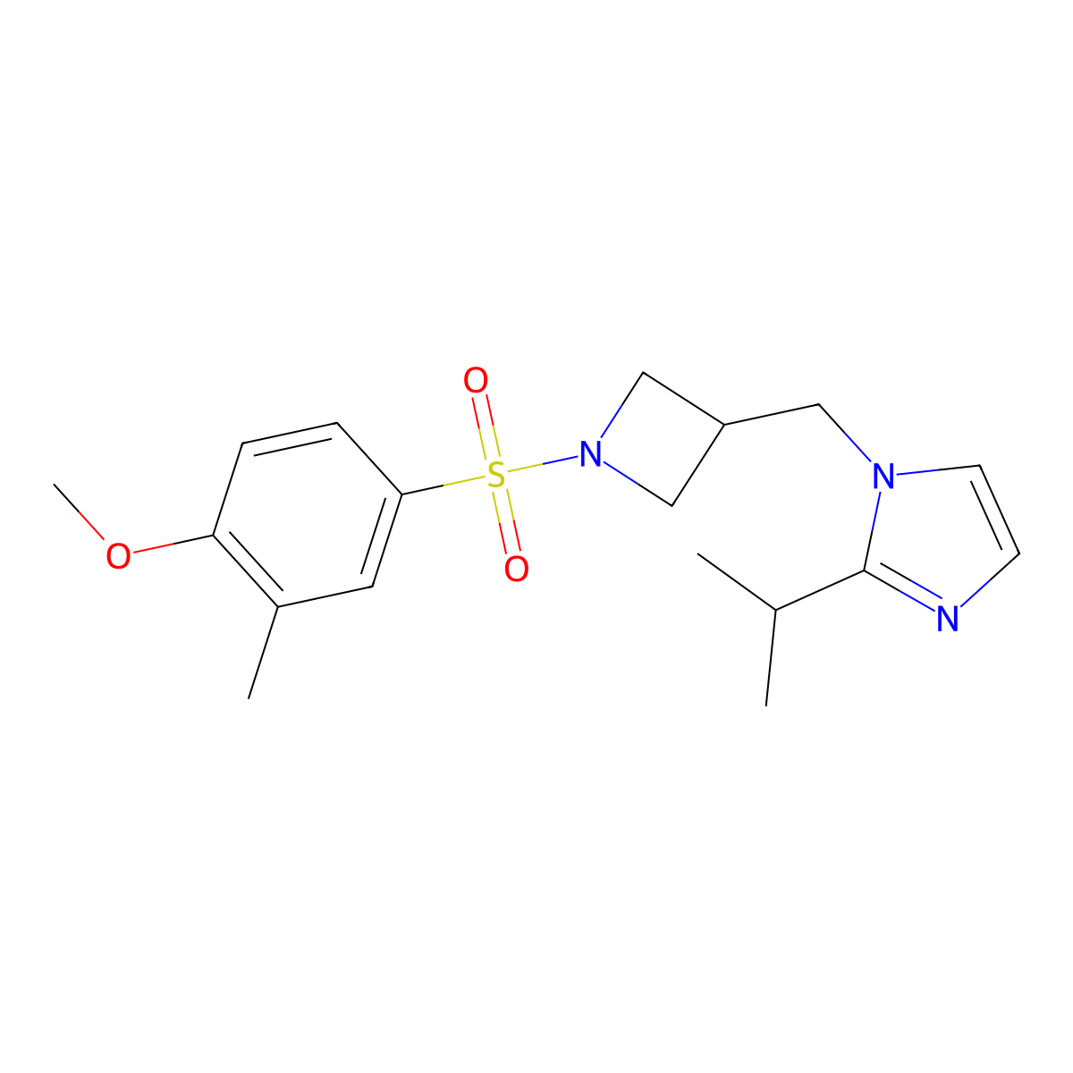 1-{[1-(4-methoxy-3-methylbenzenesulfonyl)azetidin-3-yl]methyl}-2-(propan-2-yl)-1H-imidazole molecular structure, CAS 2877708-33-1