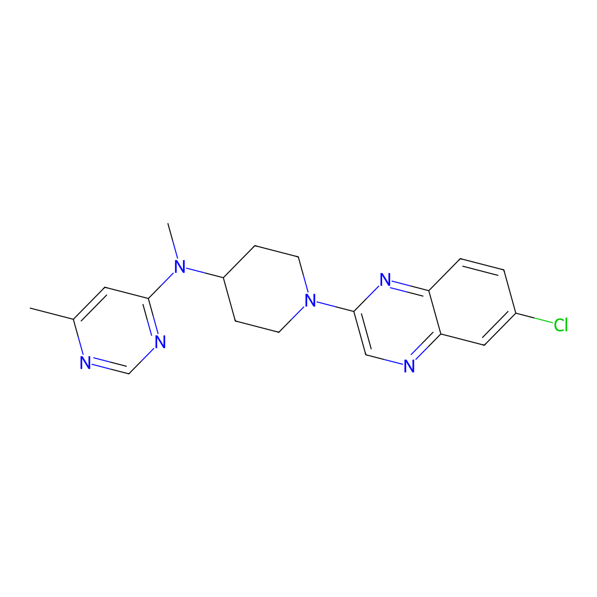 N-[1-(6-chloroquinoxalin-2-yl)piperidin-4-yl]-N,6-dimethylpyrimidin-4-amine molecular structure, CAS 2877708-42-2