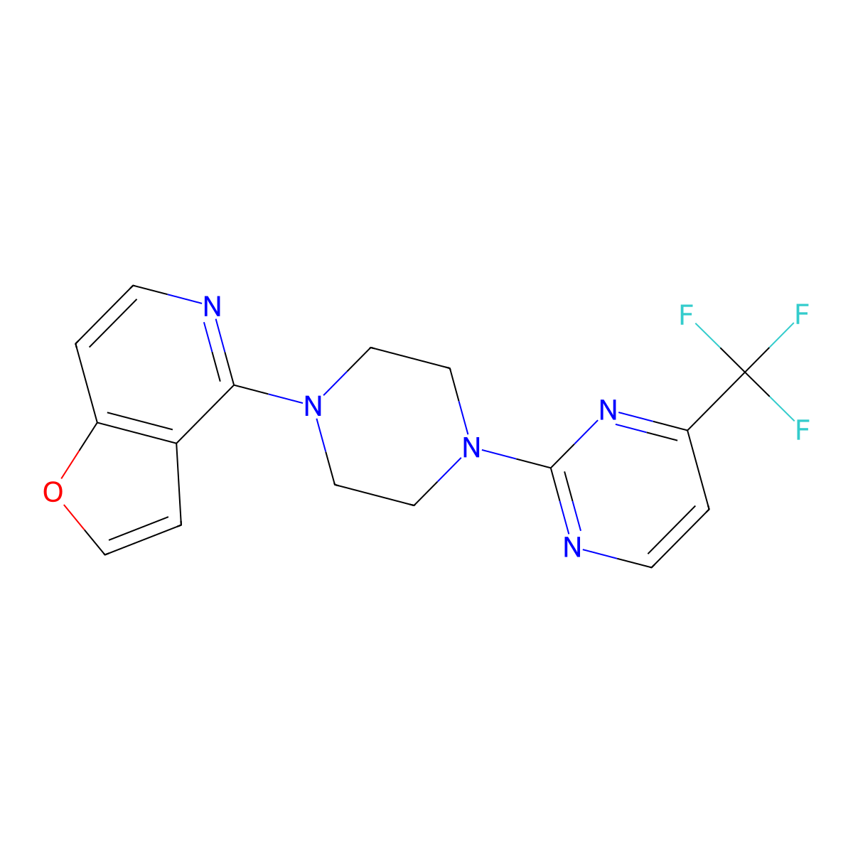2-(4-{Furo[3,2-c]pyridin-4-yl}piperazin-1-yl)-4-(trifluoromethyl)pyrimidine molecular structure, CAS 2877708-51-3