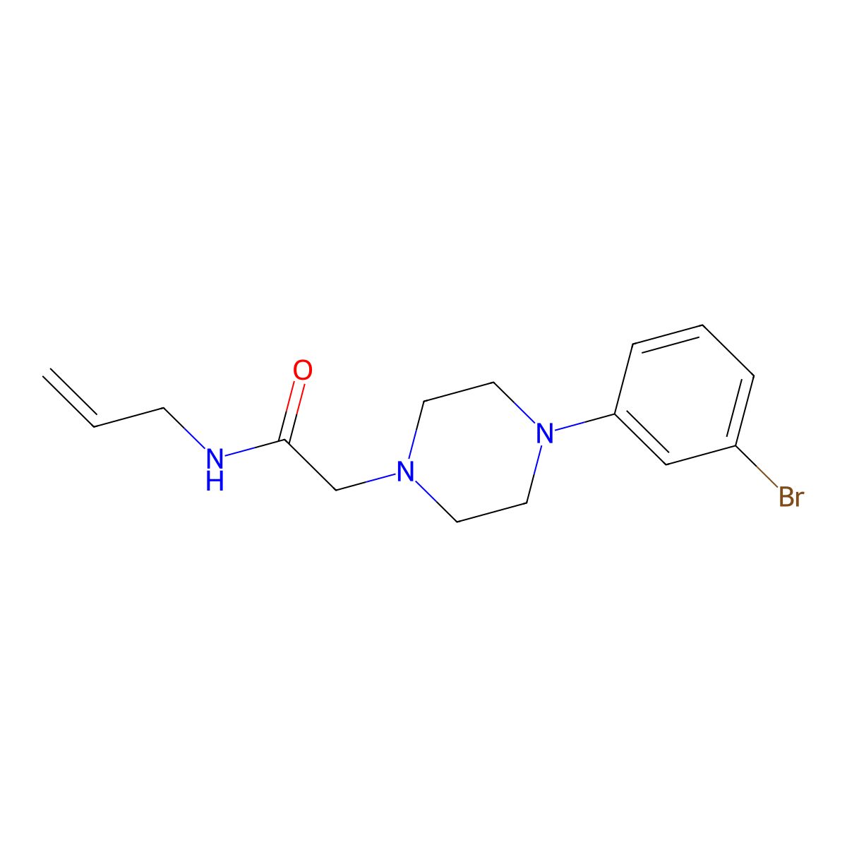 2-[4-(3-bromophenyl)piperazin-1-yl]-N-(prop-2-en-1-yl)acetamide molecular structure, CAS 2877708-53-5