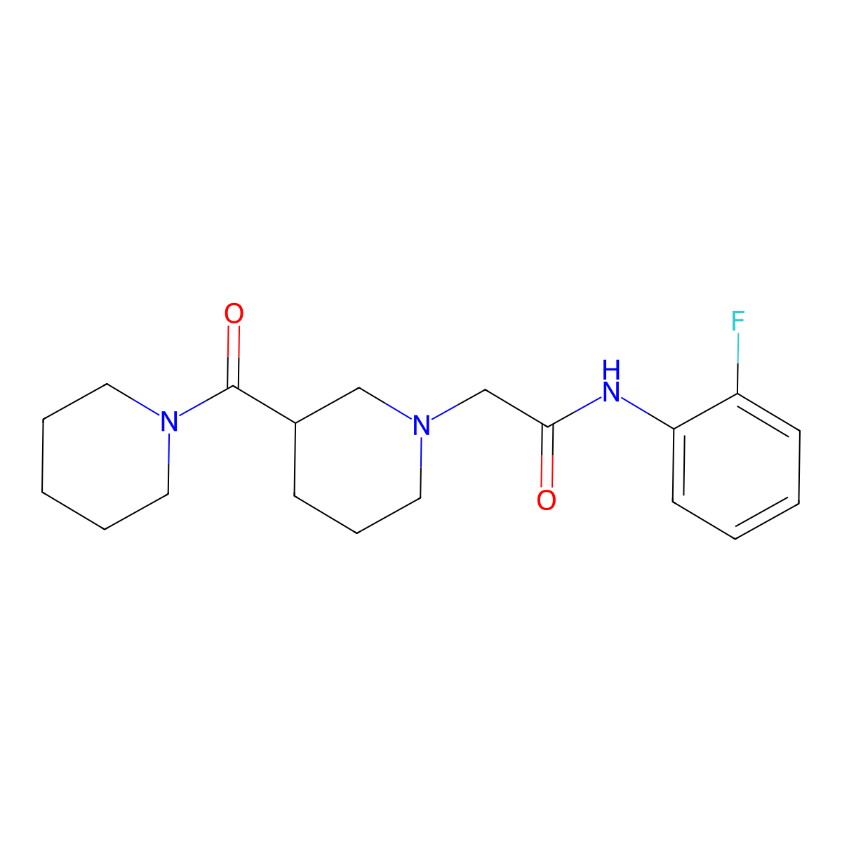 N-(2-fluorophenyl)-2-[3-(piperidine-1-carbonyl)piperidin-1-yl]acetamide molecular structure, CAS 2877708-71-7