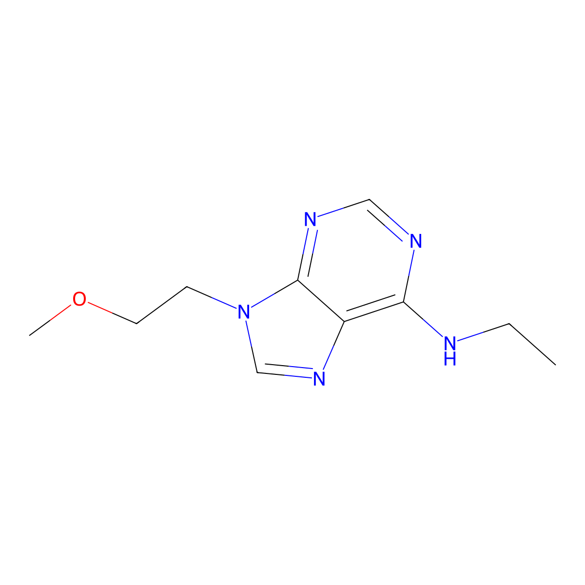 N-ethyl-9-(2-methoxyethyl)-9H-purin-6-amine molecular structure, CAS 2877708-79-5
