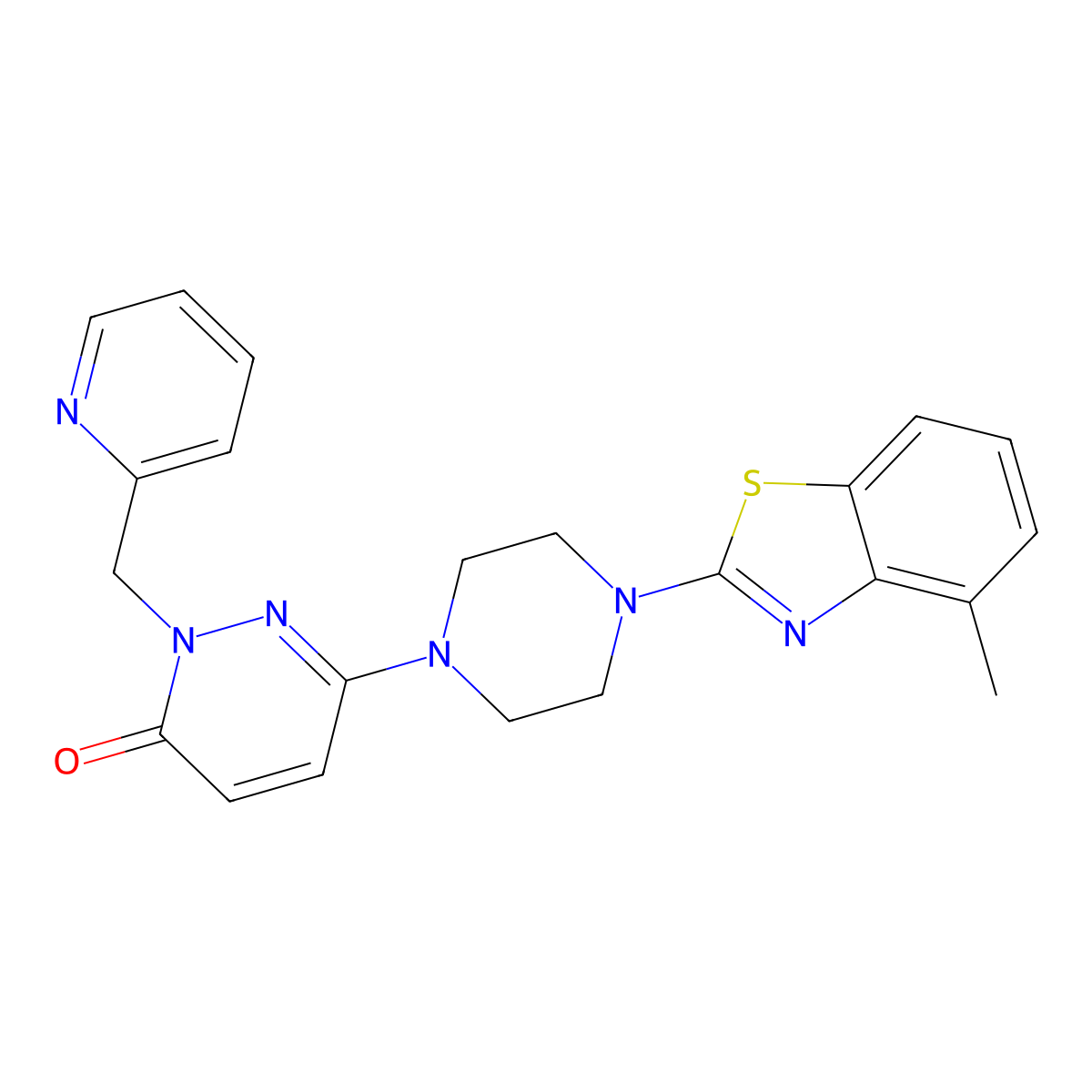 6-[4-(4-Methyl-1,3-benzothiazol-2-yl)piperazin-1-yl]-2-[(pyridin-2-yl)methyl]-2,3-dihydropyridazin-3-one molecular structure, CAS 2877709-09-4