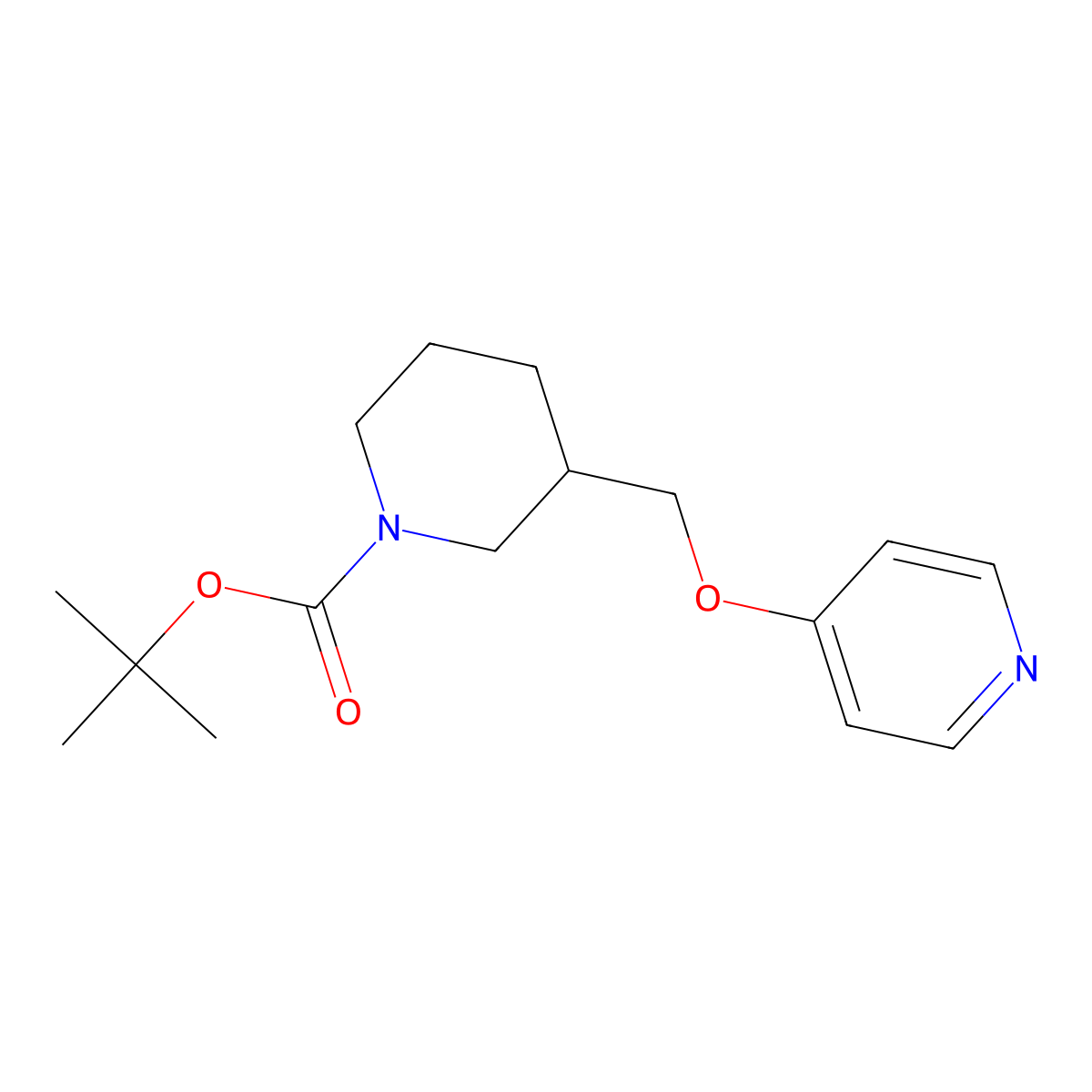tert-butyl (3S)-3-[(pyridin-4-yloxy)methyl]piperidine-1-carboxylate molecular structure, CAS 2877709-22-1