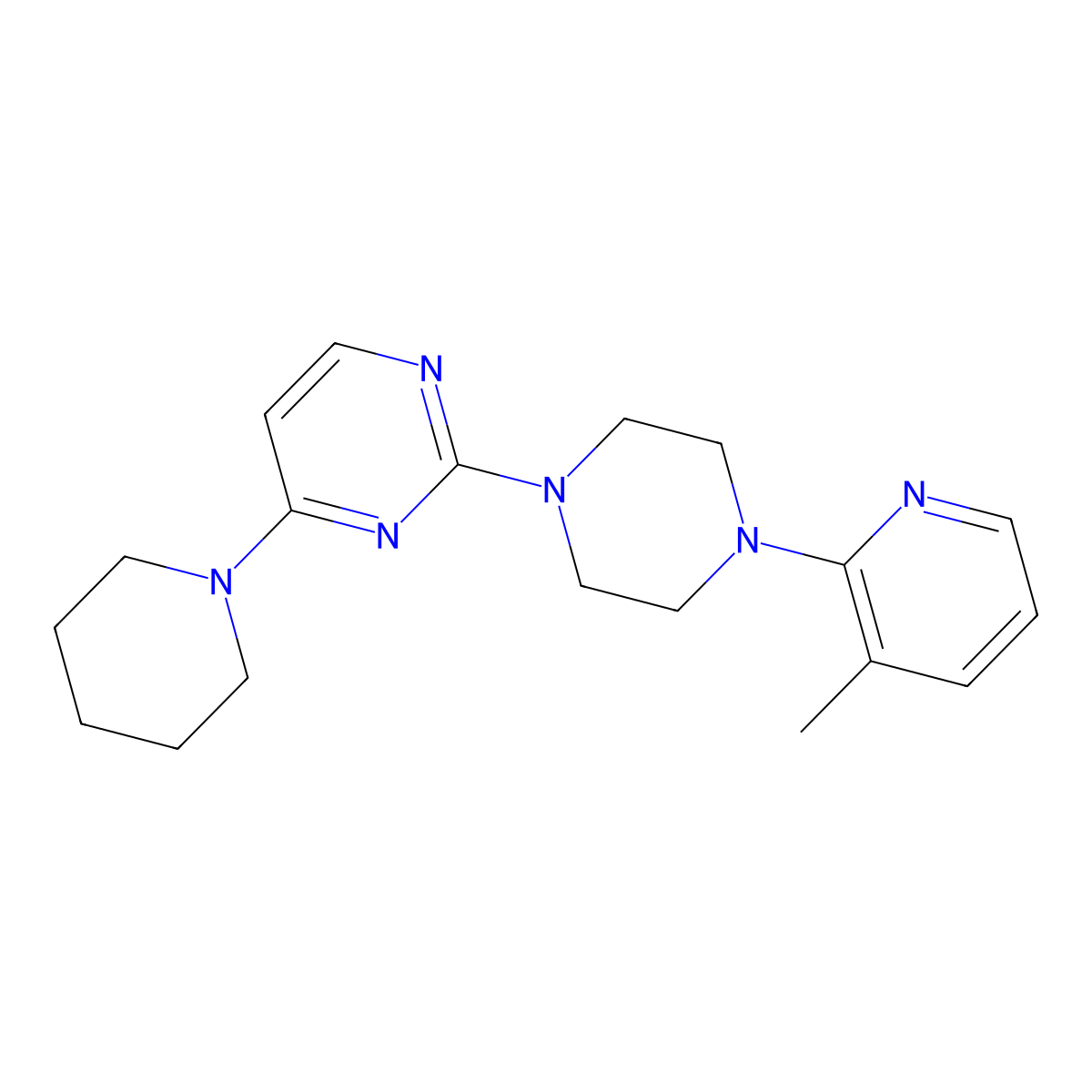 2-[4-(3-Methylpyridin-2-yl)piperazin-1-yl]-4-(piperidin-1-yl)pyrimidine molecular structure, CAS 2877709-26-5