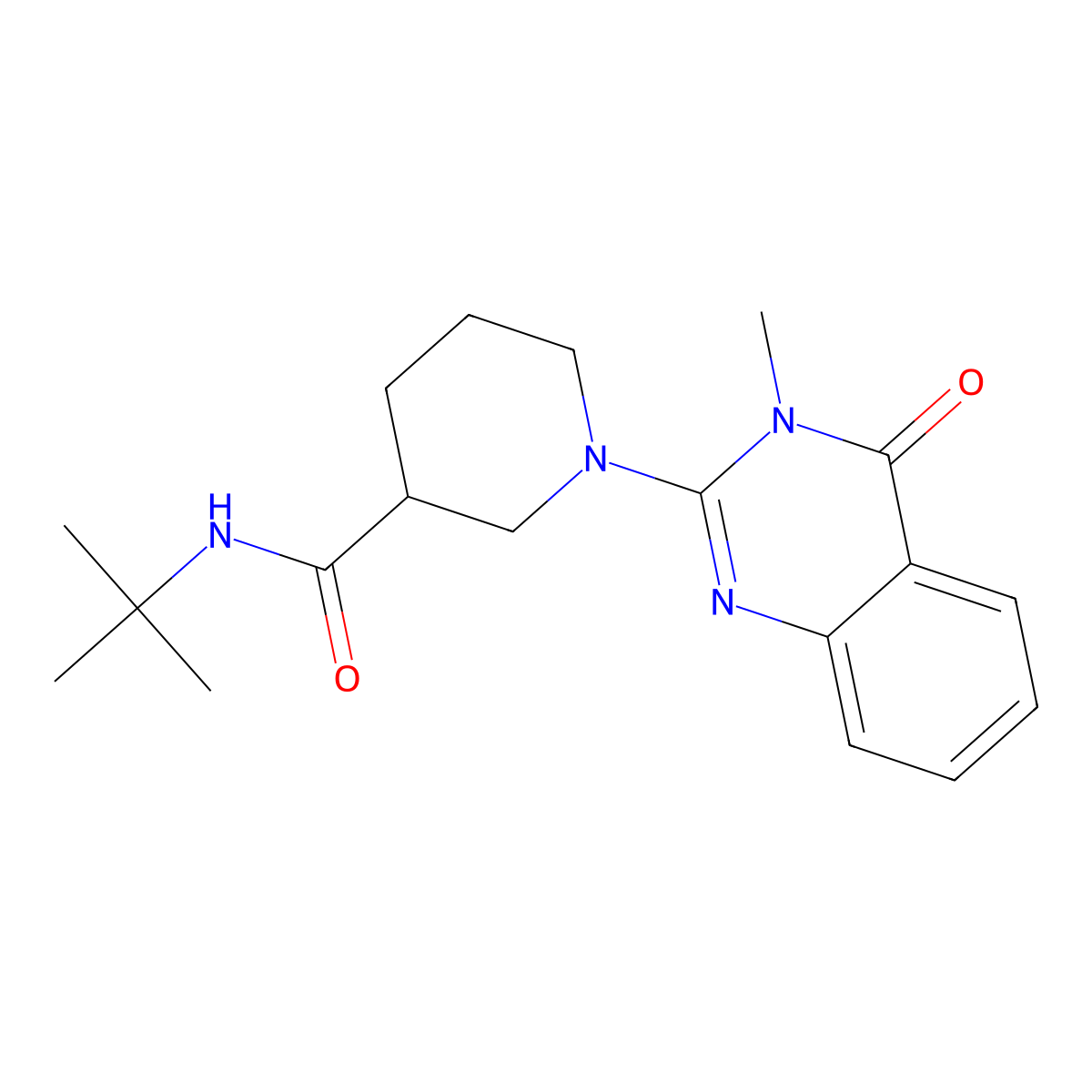 N-tert-butyl-1-(3-methyl-4-oxo-3,4-dihydroquinazolin-2-yl)piperidine-3-carboxamide molecular structure, CAS 2877709-27-6