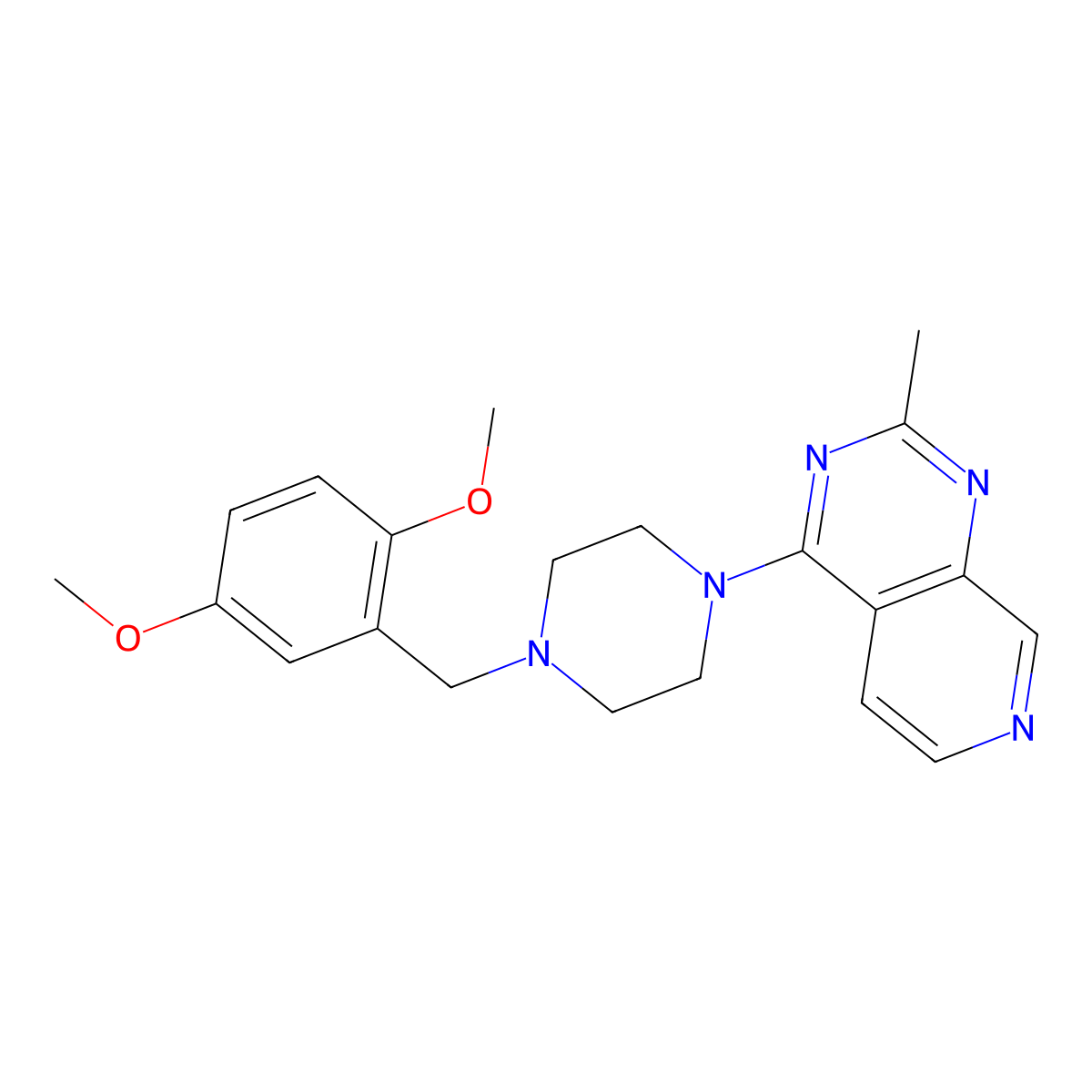 1-[(2,5-Dimethoxyphenyl)methyl]-4-{2-methylpyrido[3,4-d]pyrimidin-4-yl}piperazine molecular structure, CAS 2877709-28-7