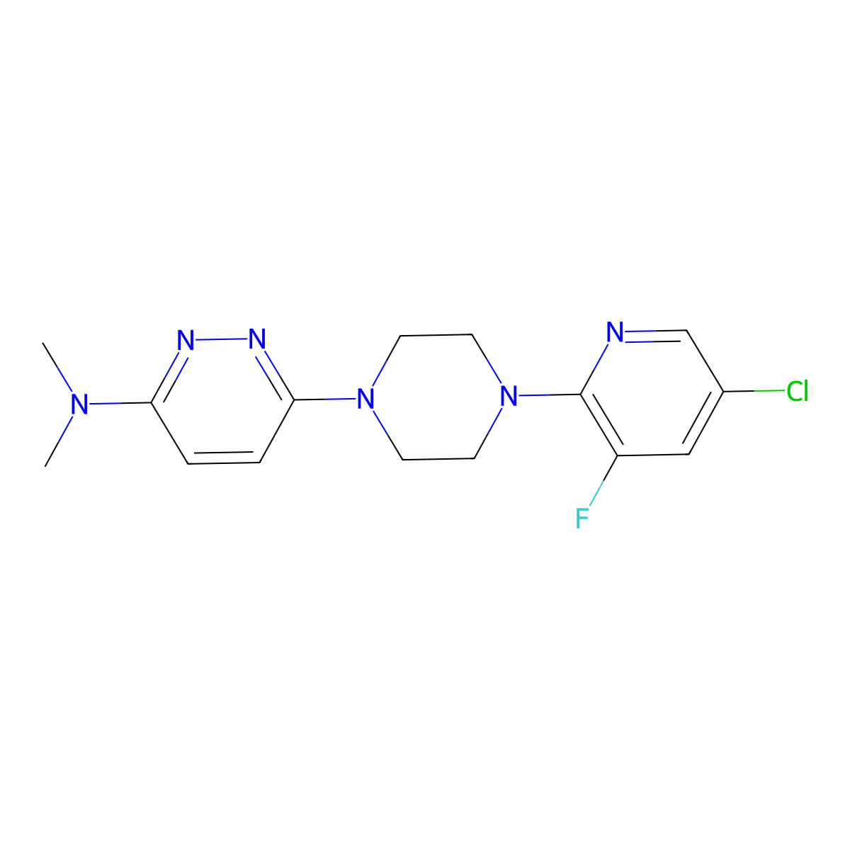 6-[4-(5-chloro-3-fluoropyridin-2-yl)piperazin-1-yl]-N,N-dimethylpyridazin-3-amine molecular structure, CAS 2877709-32-3