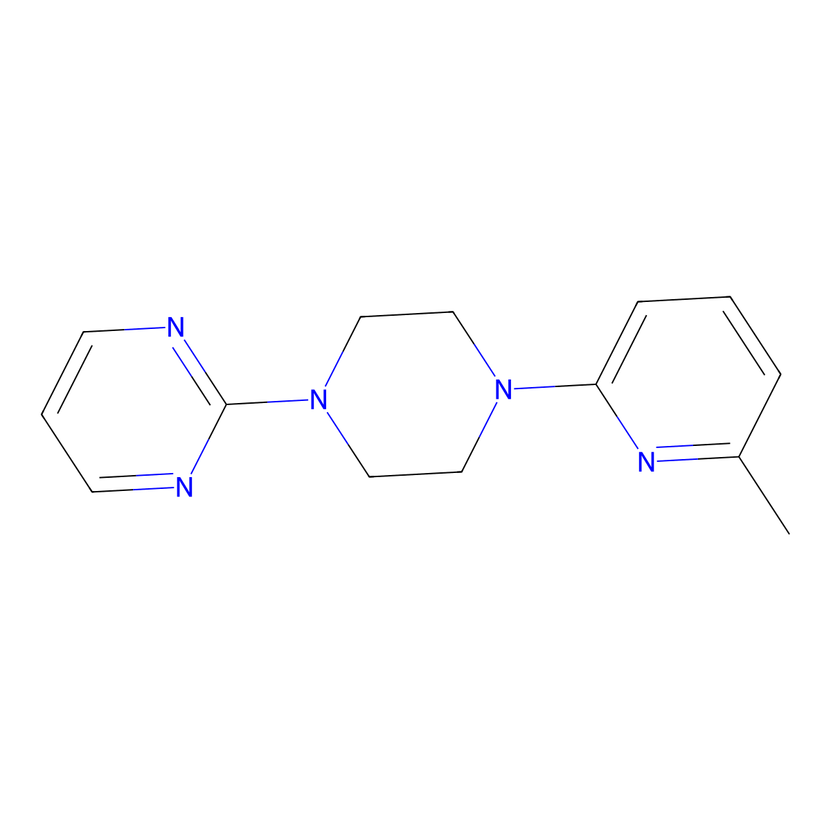 2-[4-(6-Methylpyridin-2-yl)piperazin-1-yl]pyrimidine molecular structure, CAS 2877709-41-4