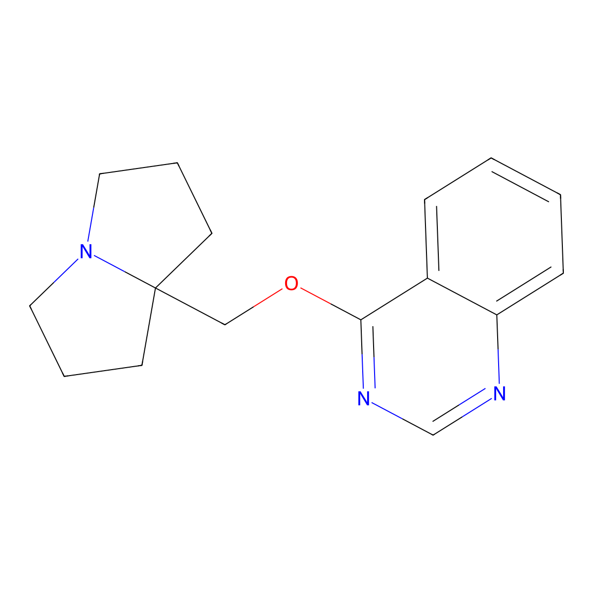 4-[(hexahydro-1H-pyrrolizin-7a-yl)methoxy]quinazoline molecular structure, CAS 2877709-44-7