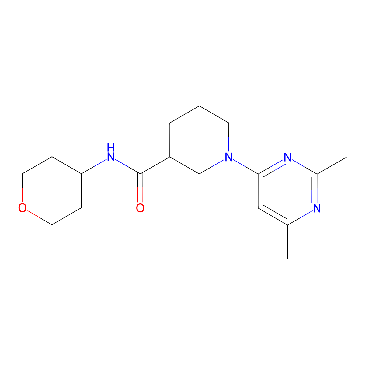1-(2,6-dimethylpyrimidin-4-yl)-N-(oxan-4-yl)piperidine-3-carboxamide molecular structure, CAS 2877709-45-8
