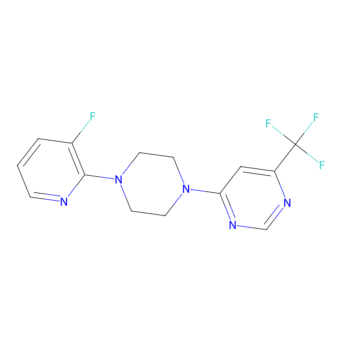 4-[4-(3-Fluoropyridin-2-yl)piperazin-1-yl]-6-(trifluoromethyl)pyrimidine molecular structure, CAS 2877709-46-9