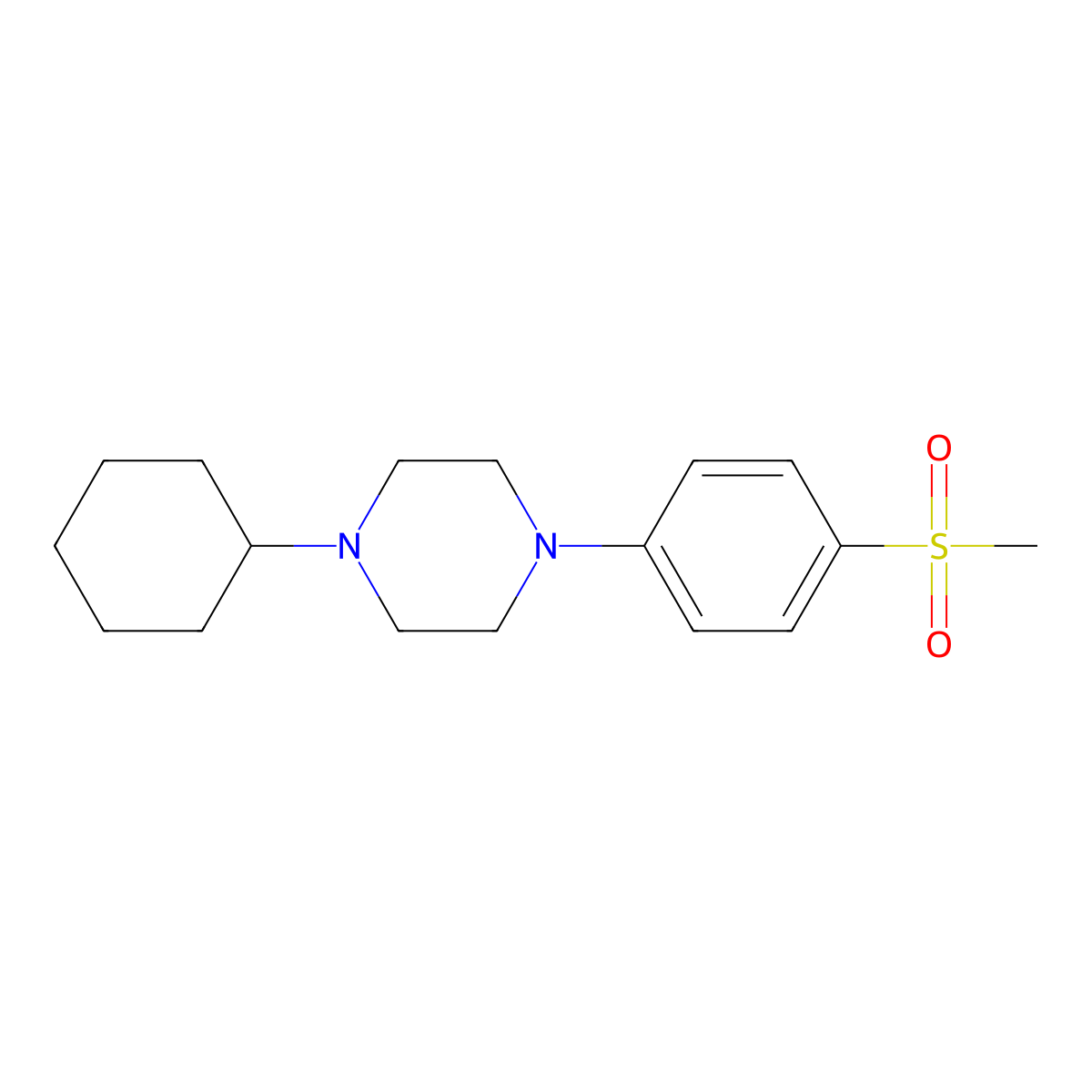 1-Cyclohexyl-4-(4-methanesulfonylphenyl)piperazine molecular structure, CAS 2877709-49-2