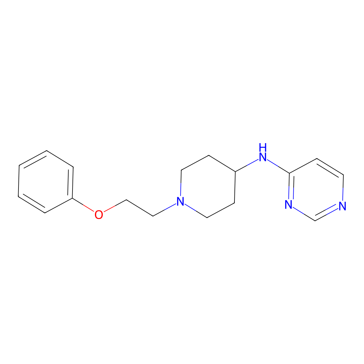 N-[1-(2-phenoxyethyl)piperidin-4-yl]pyrimidin-4-amine molecular structure, CAS 2877709-50-5