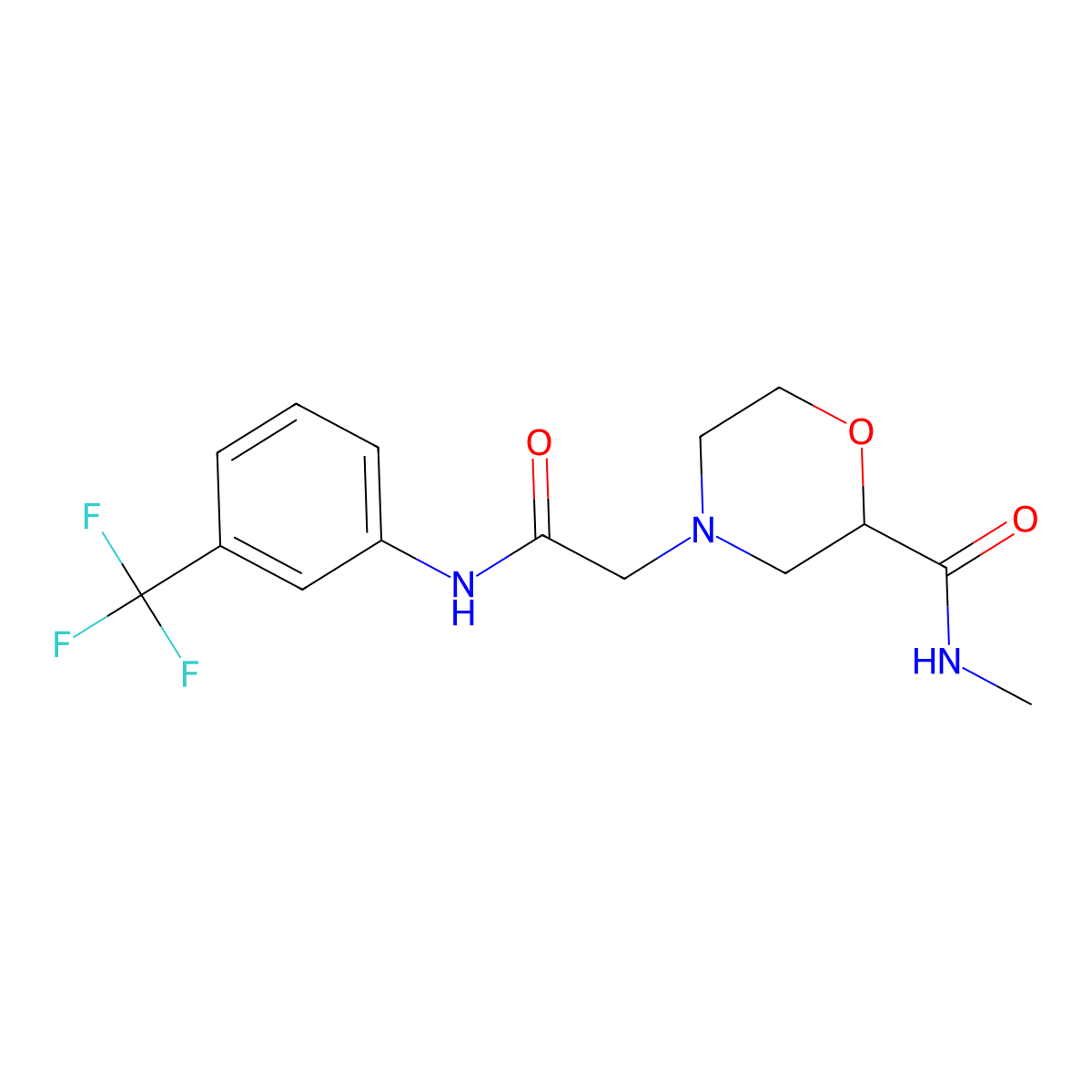 N-methyl-4-({[3-(trifluoromethyl)phenyl]carbamoyl}methyl)morpholine-2-carboxamide molecular structure, CAS 2877709-55-0