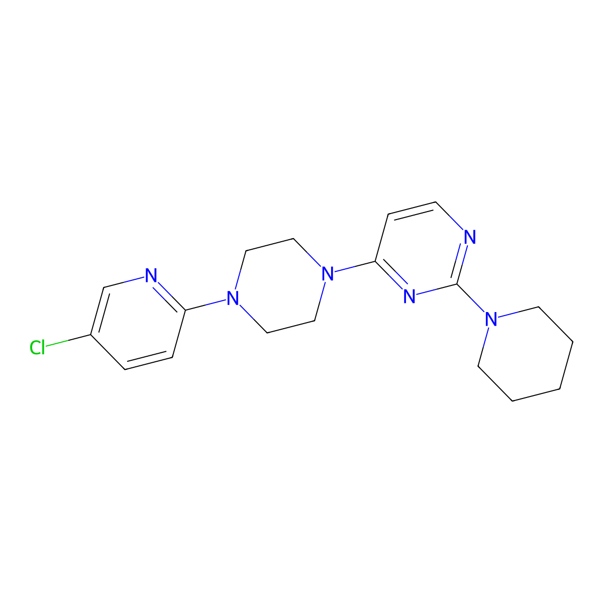 4-[4-(5-Chloropyridin-2-yl)piperazin-1-yl]-2-(piperidin-1-yl)pyrimidine molecular structure, CAS 2877710-06-8