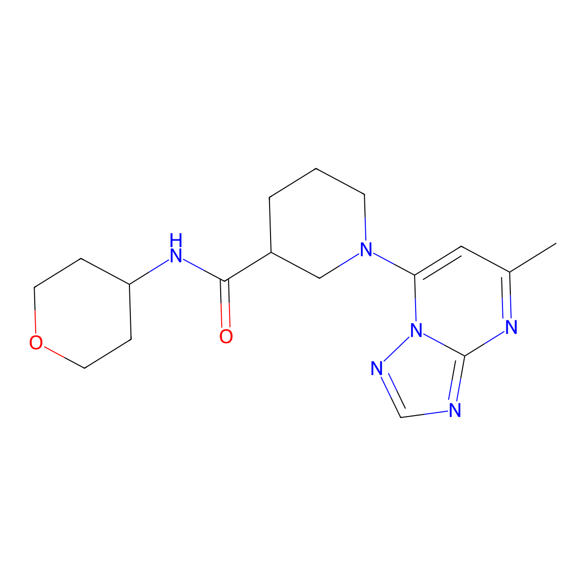 1-{5-methyl-[1,2,4]triazolo[1,5-a]pyrimidin-7-yl}-N-(oxan-4-yl)piperidine-3-carboxamide molecular structure, CAS 2877710-13-7