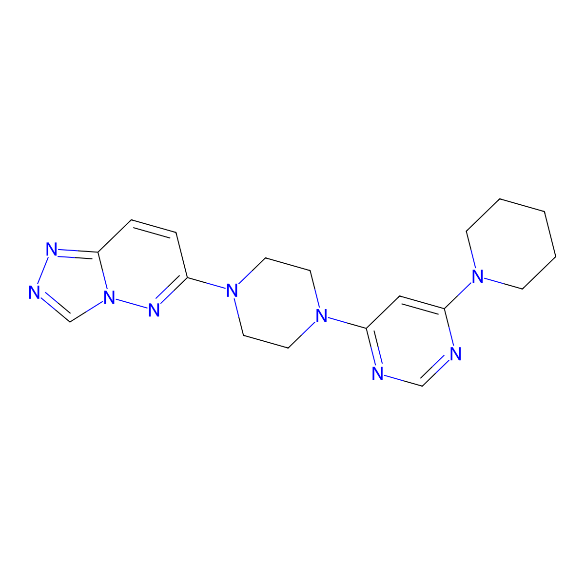 4-(Piperidin-1-yl)-6-(4-{[1,2,4]triazolo[4,3-b]pyridazin-6-yl}piperazin-1-yl)pyrimidine molecular structure, CAS 2877710-28-4