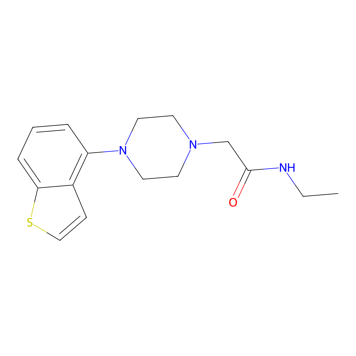 2-[4-(1-benzothiophen-4-yl)piperazin-1-yl]-N-ethylacetamide molecular structure, CAS 2877710-31-9