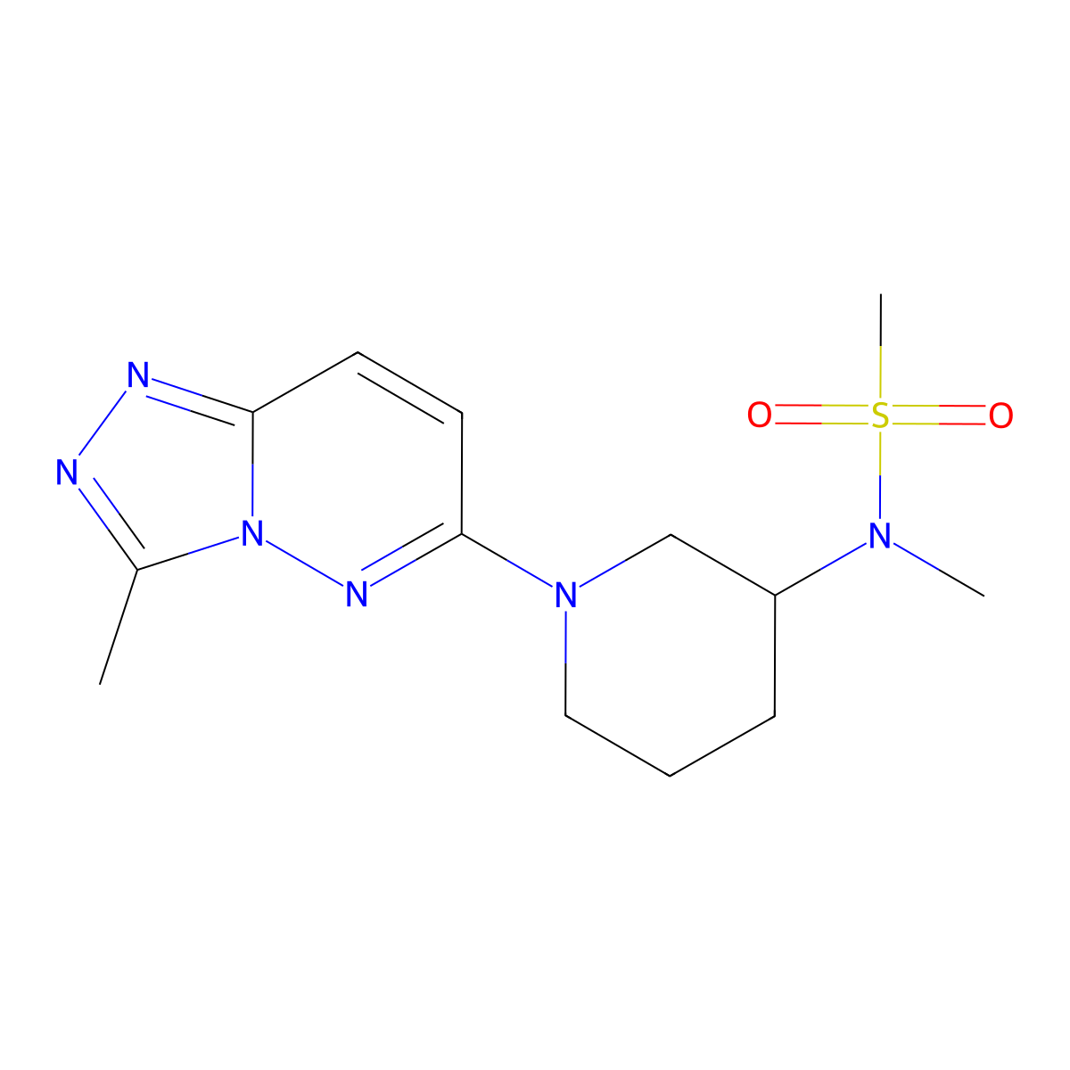 N-methyl-N-(1-{3-methyl-[1,2,4]triazolo[4,3-b]pyridazin-6-yl}piperidin-3-yl)methanesulfonamide molecular structure, CAS 2877710-42-2