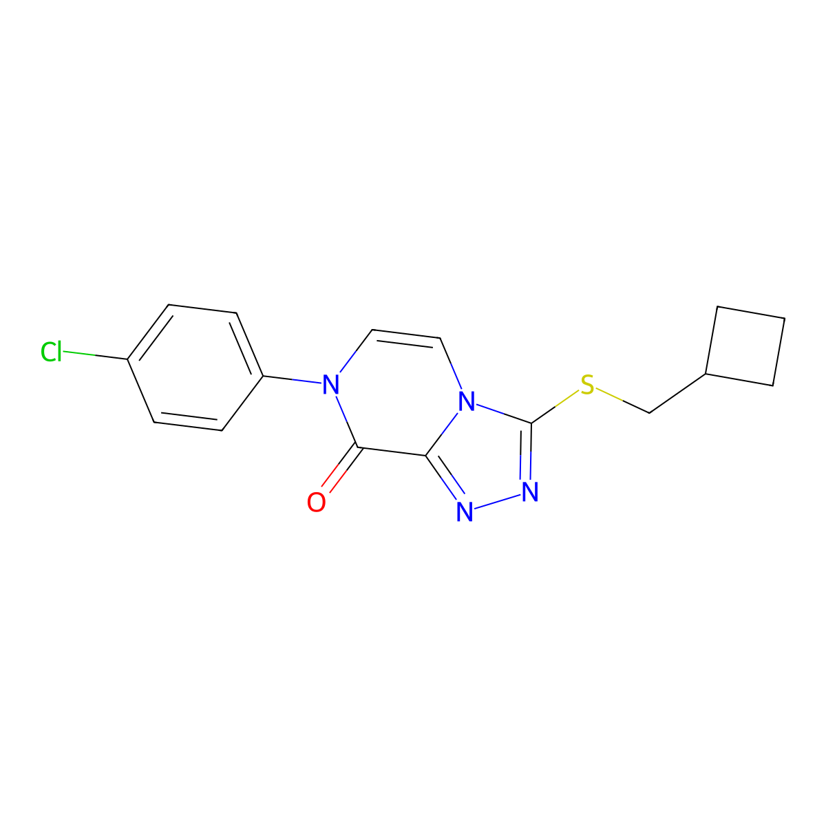 7-(4-chlorophenyl)-3-[(cyclobutylmethyl)sulfanyl]-7H,8H-[1,2,4]triazolo[4,3-a]pyrazin-8-one molecular structure, CAS 2877710-44-4