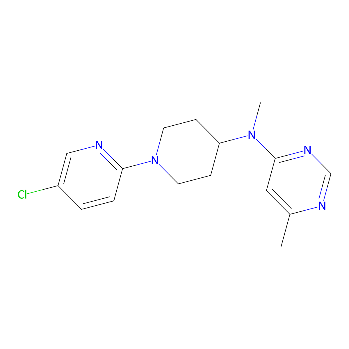N-[1-(5-chloropyridin-2-yl)piperidin-4-yl]-N,6-dimethylpyrimidin-4-amine molecular structure, CAS 2877710-54-6