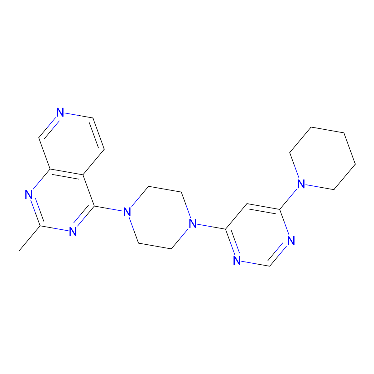 4-(4-{2-Methylpyrido[3,4-d]pyrimidin-4-yl}piperazin-1-yl)-6-(piperidin-1-yl)pyrimidine molecular structure, CAS 2877710-80-8