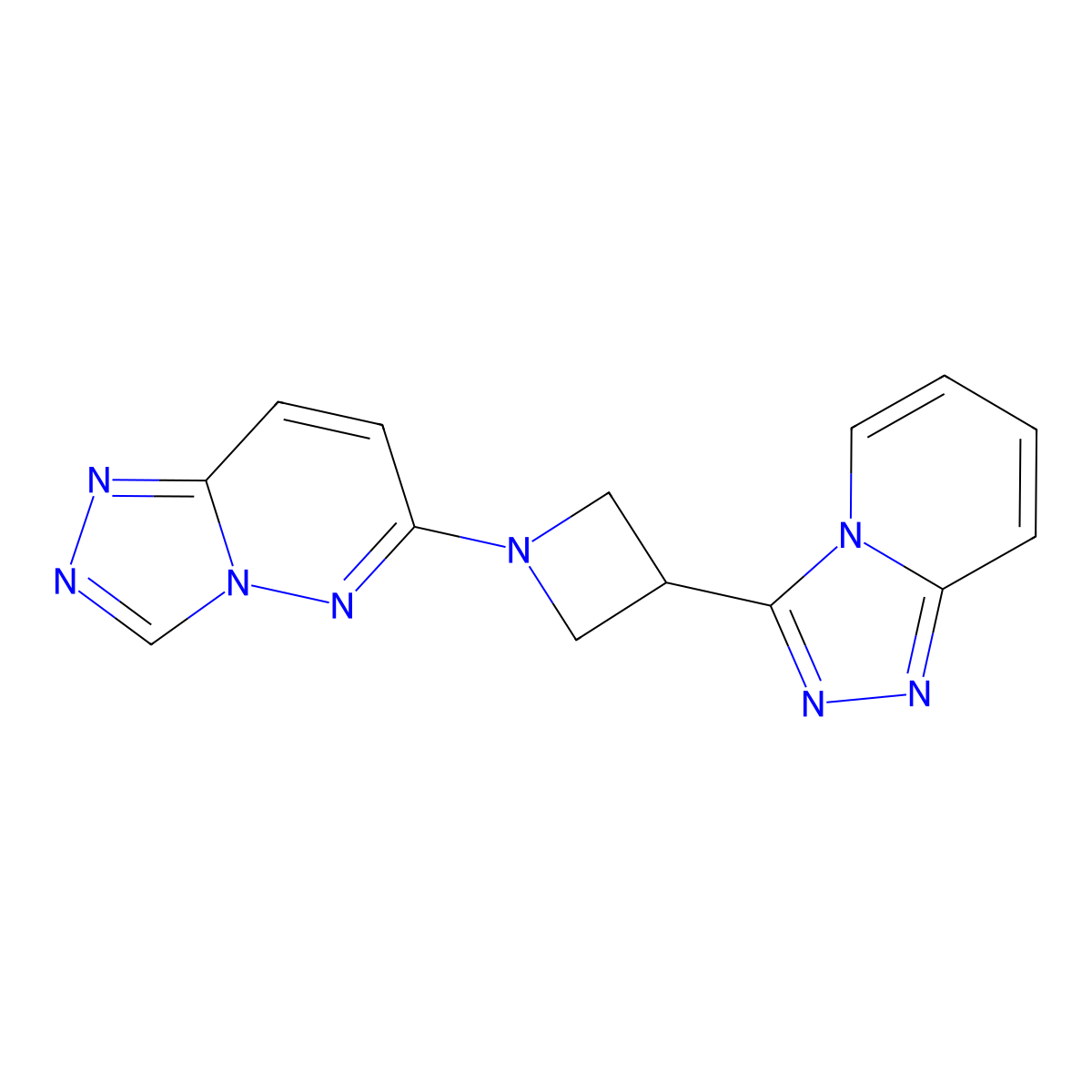 3-{[1,2,4]Triazolo[4,3-a]pyridin-3-yl}-1-{[1,2,4]triazolo[4,3-b]pyridazin-6-yl}azetidine molecular structure, CAS 2877710-85-3
