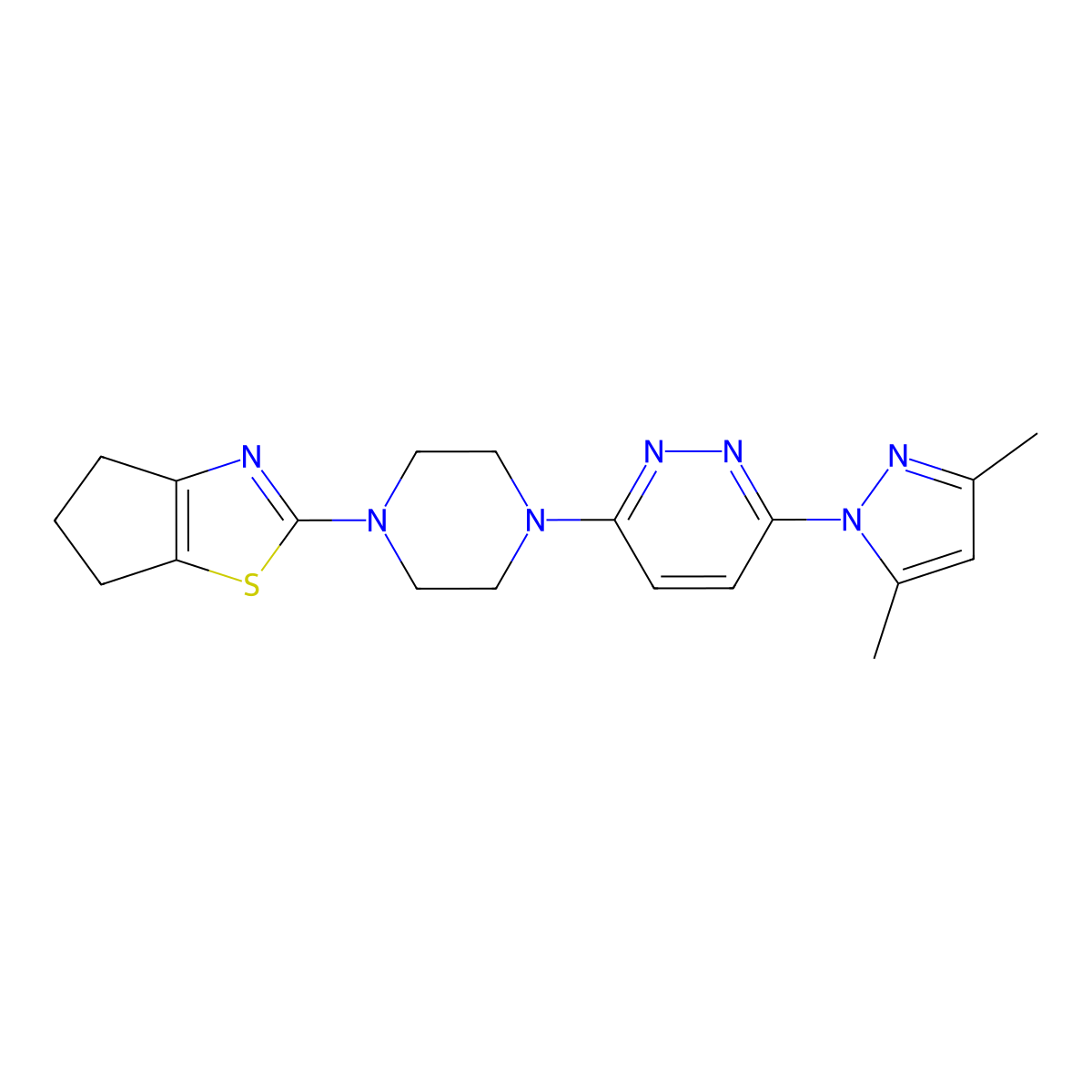 3-(4-{4H,5H,6H-cyclopenta[d][1,3]thiazol-2-yl}piperazin-1-yl)-6-(3,5-dimethyl-1H-pyrazol-1-yl)pyridazine molecular structure, CAS 2877710-90-0