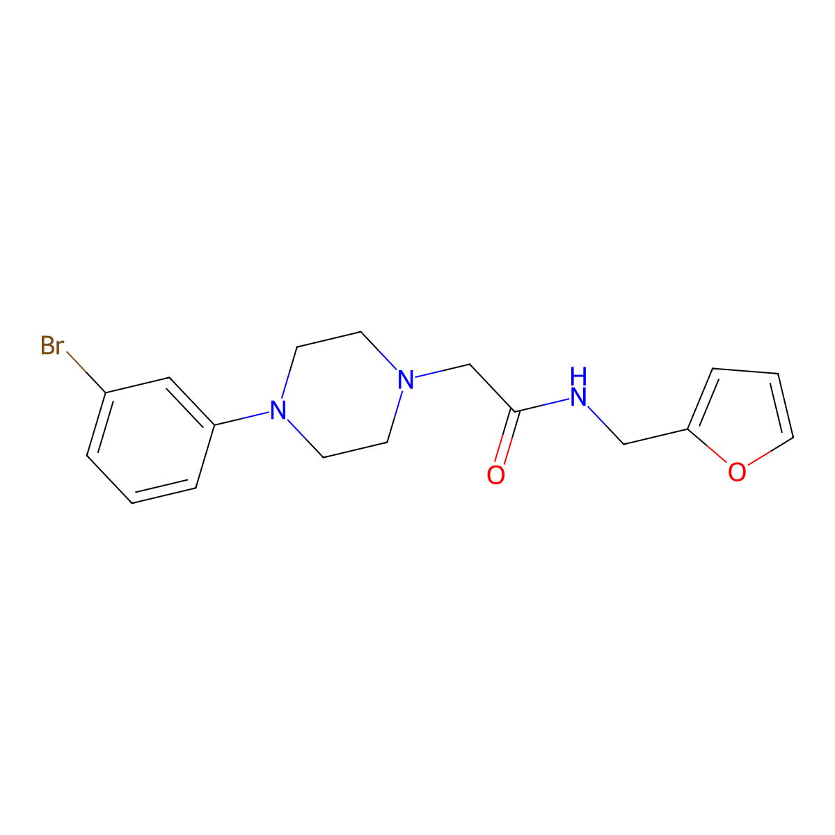 2-[4-(3-bromophenyl)piperazin-1-yl]-N-[(furan-2-yl)methyl]acetamide molecular structure, CAS 2877711-08-3