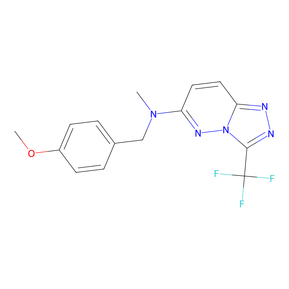 N-[(4-methoxyphenyl)methyl]-N-methyl-3-(trifluoromethyl)-[1,2,4]triazolo[4,3-b]pyridazin-6-amine molecular structure, CAS 2877711-17-4