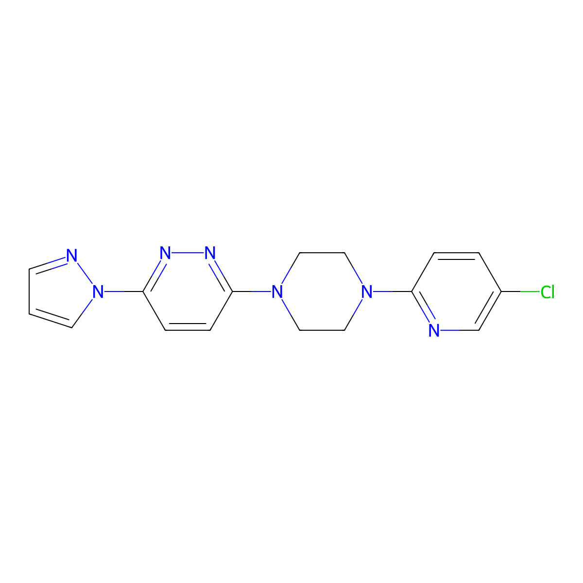 3-[4-(5-chloropyridin-2-yl)piperazin-1-yl]-6-(1H-pyrazol-1-yl)pyridazine molecular structure, CAS 2877711-23-2