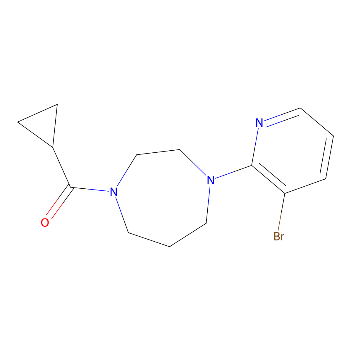 1-(3-Bromopyridin-2-yl)-4-cyclopropanecarbonyl-1,4-diazepane molecular structure, CAS 2877711-41-4