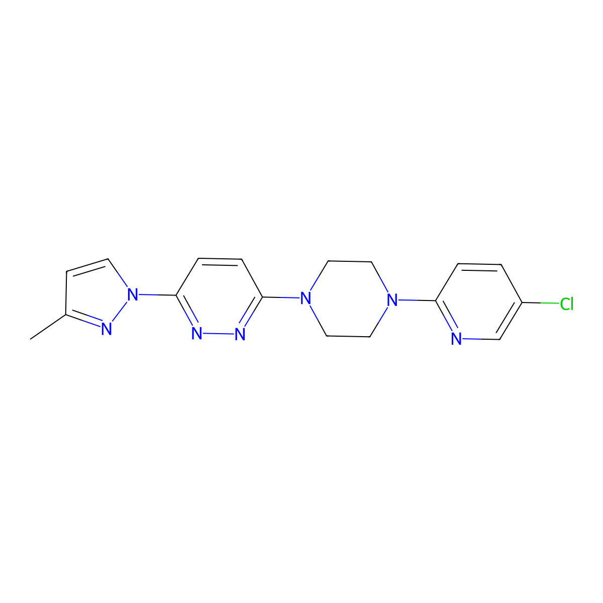 3-[4-(5-chloropyridin-2-yl)piperazin-1-yl]-6-(3-methyl-1H-pyrazol-1-yl)pyridazine molecular structure, CAS 2877711-42-5