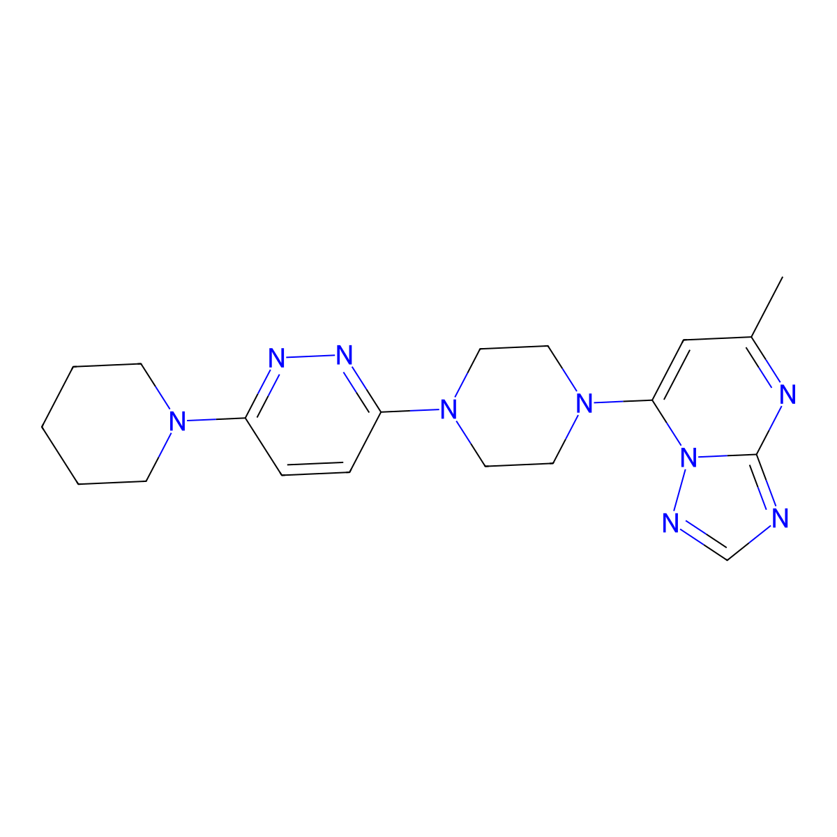 3-(4-{5-Methyl-[1,2,4]triazolo[1,5-a]pyrimidin-7-yl}piperazin-1-yl)-6-(piperidin-1-yl)pyridazine molecular structure, CAS 2877711-45-8
