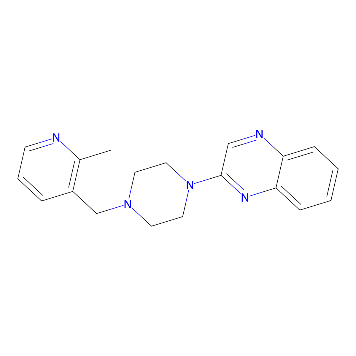 2-{4-[(2-Methylpyridin-3-yl)methyl]piperazin-1-yl}quinoxaline molecular structure, CAS 2877711-68-5