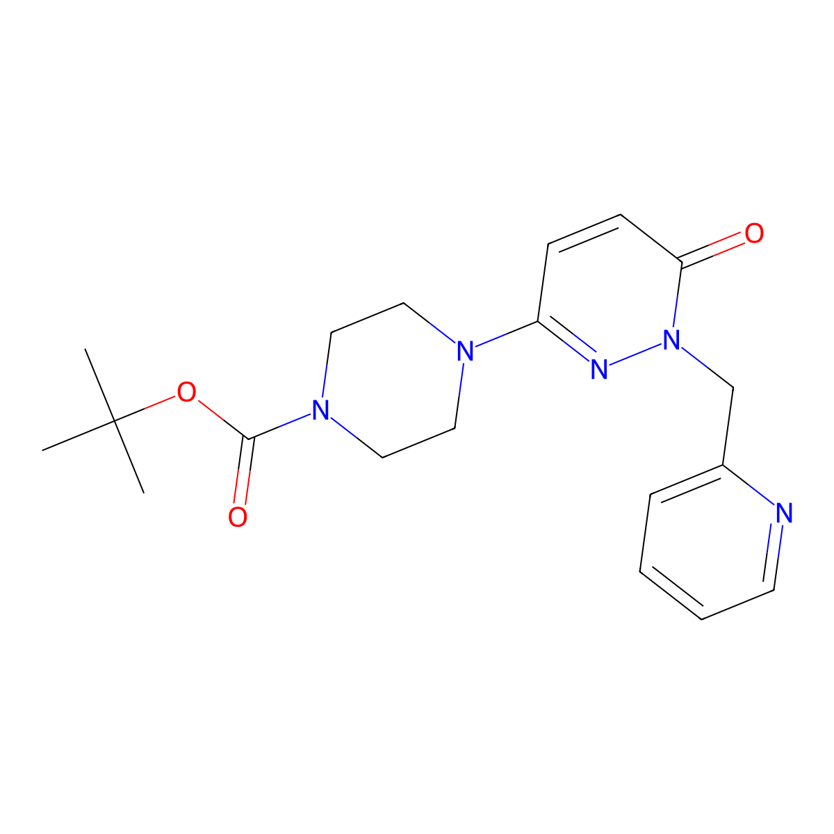 Tert-butyl 4-{6-oxo-1-[(pyridin-2-yl)methyl]-1,6-dihydropyridazin-3-yl}piperazine-1-carboxylate molecular structure, CAS 2877717-80-9