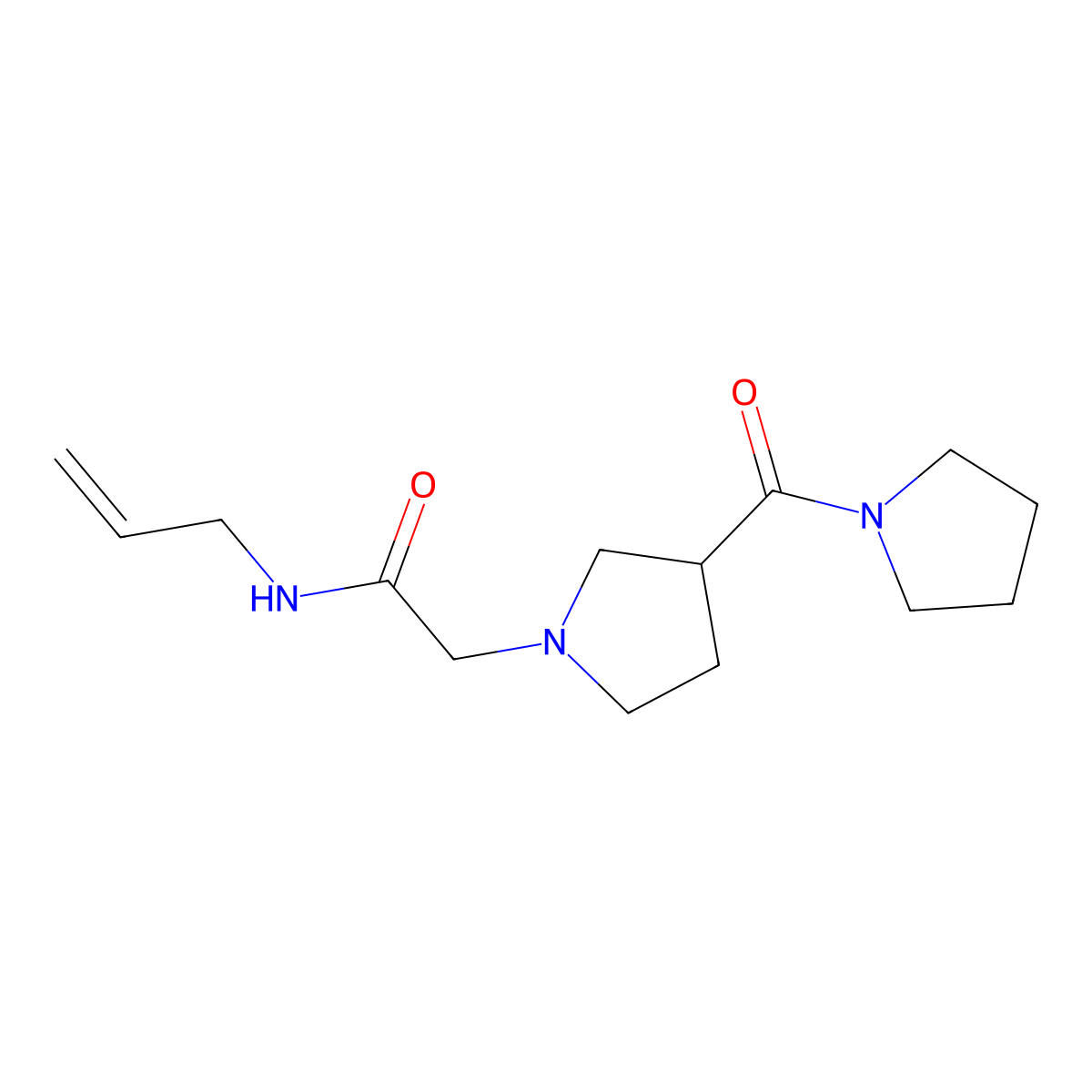 N-(prop-2-en-1-yl)-2-[3-(pyrrolidine-1-carbonyl)pyrrolidin-1-yl]acetamide molecular structure, CAS 2877717-86-5